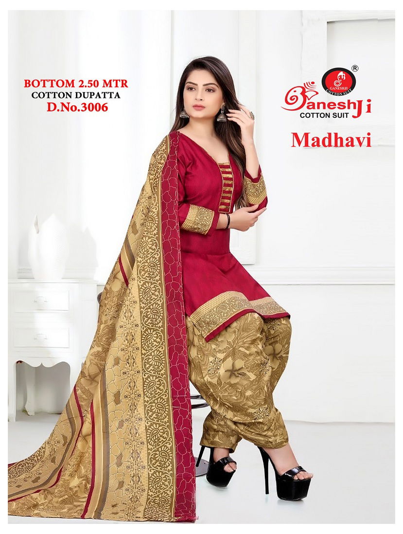 Ganeshji Madhavi 3 Cotton Printed Daily Wear Ready Made Dress Collection